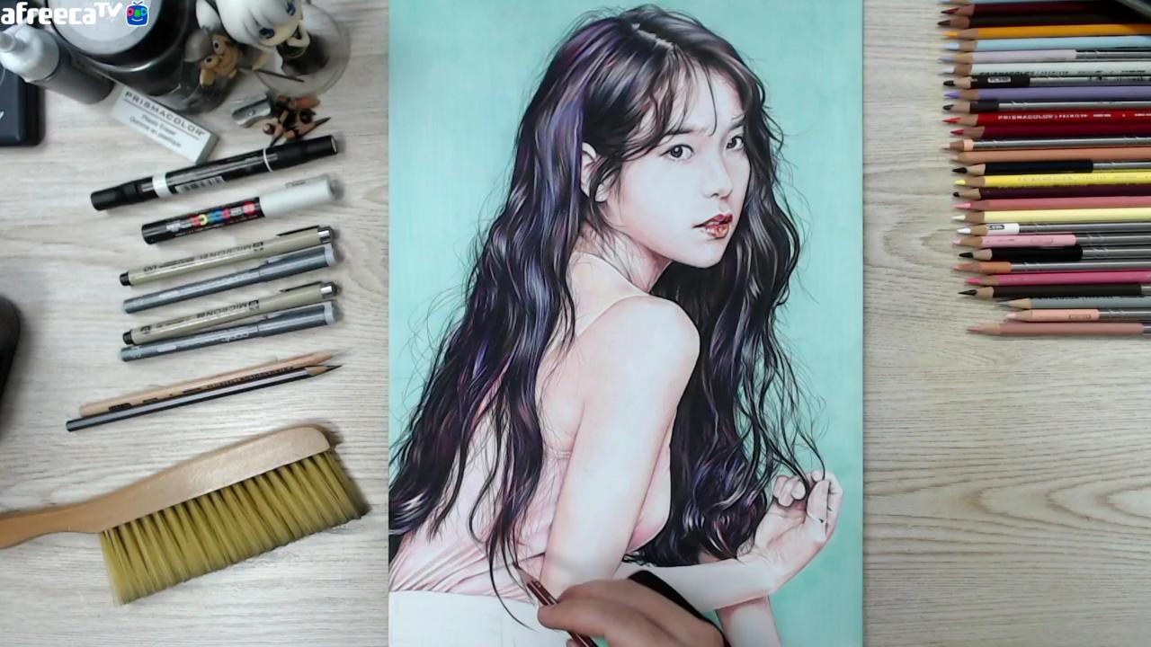 [생] IU Drawing - 아이유 손그림 그리기. 04 (*미술 소통 피드백) | SOOP VOD